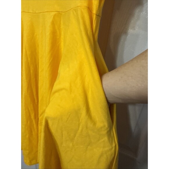NWT Arshiner Dress Women A-Line Flutter Sleeve Pockets Yellow Medium by Measure - Picture 3 of 7
